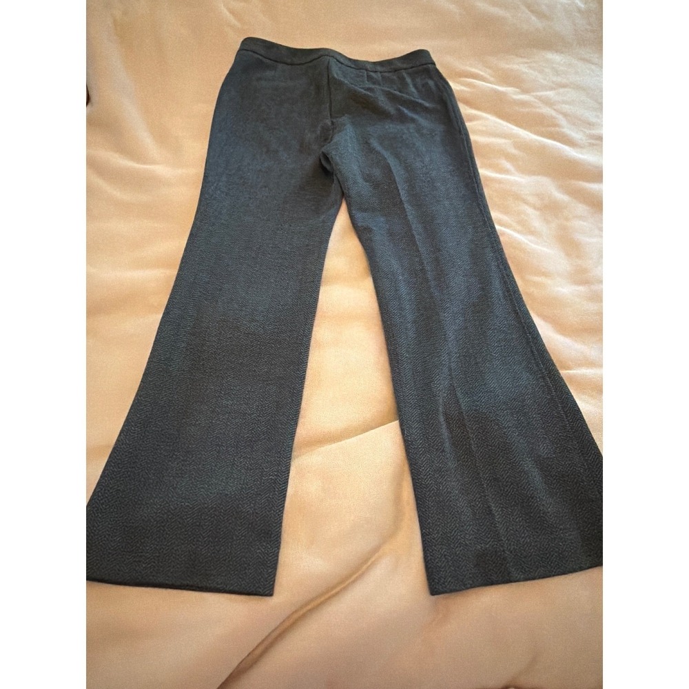 Talbots Petites Grey Herringbone Straight Leg Dress Pants Womens 10P Stretch